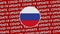 Russia Circle Flag and Covid-19 Update Titles - 3D Illustration