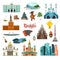 Russia City colorful vector collection. Russia building and landmarks