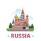 Russia country design template Flat cartoon style