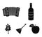 Russia, country, vodka,accordion .Russia country set collection icons in black style vector symbol stock illustration