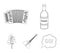 Russia, country, vodka,accordion .Russia country set collection icons in outline style vector symbol stock illustration