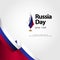 Russia Day Flag Vector Template Design Illustration