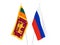 Russia and Democratic Socialist Republic of Sri Lanka flags