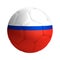 Russia design soccer football ball russian 3d rendering isolated