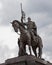 Russia. Detail of the monument to Prince Vladimir and St. Theodore in Vladimir on the background of cloudy sky.