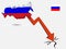 Russia economic crisis concept Vector