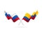 Russia and Ecuador flags. Vector illustration.