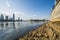 Russia .Ekaterinburg . City pond on the background of Yekaterinburg - city