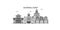 Russia, Elista city skyline isolated vector illustration, icons