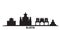 Russia, Elista city skyline isolated vector illustration. Russia, Elista travel black cityscape