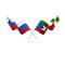 Russia and Equatorial Guinea flags. Vector illustration.