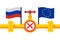 Russia and EU. Gas pipe with flag European union and Russia