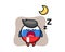 Russia flag badge character illustration sleeping at night