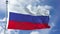 Russia Flag in a Blue Sky