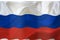 Russia flag with fluttering fabric texture