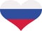Russia flag heart
