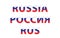 Russia flag letters, vector illustration