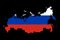 Russia  flag on map isolated  on png or transparent  background,Symbol of Russia,template for banner,advertising, commercial, and