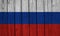 Russia Flag Over Wood Planks