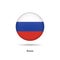 Russia flag - round glossy