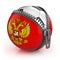 Russia football nation - football in the unzipped bag with Russian coat of arms print