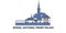 Russia, Gatchina, Priory Palace, travel landmark vector illustration