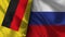 Russia and Germany Realistic Flag â€“ Fabric Texture Illustration