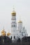 Russia. Gold domes of Moscow Kremlin at winter