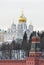 Russia. Gold domes of Moscow Kremlin at winter