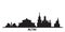 Russia, Gorno Altaysk city skyline isolated vector illustration. Russia, Gorno Altaysk travel black cityscape