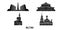 Russia, Gorno Altaysk flat travel skyline set. Russia, Gorno Altaysk black city vector illustration, symbol, travel