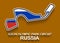 Russia grand prix race track for Formula 1 or F1 with flag. Detailed racetrack or national circuit