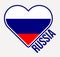 Russia heart flag badge.