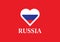 Russia heart shape love symbol national flag