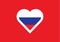 Russia heart shape love symbol national flag