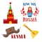 Russia icon, badge set