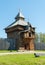 Russia, Irkutsk, August 2020: Irkutsk Architectural and Ethnographic Museum of Taltsy. wooden tower.