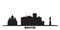 Russia, Irkutsk city skyline isolated vector illustration. Russia, Irkutsk travel black cityscape