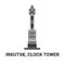 Russia, Irkutsk, Clock Tower travel landmark vector illustration