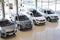 Russia, Izhevsk - April 4, 2019: KIA showroom. New prestigious cars in dealer showroom