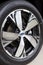 Russia, Izhevsk - August 13, 2020: Subaru showroom. The wheel with alloy wheel of a new Forester car