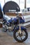 Russia, Izhevsk - August 23, 2019: Yamaha motorcycle shop. New motorbike YBR125 in modern motorcycle store