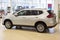 Russia, Izhevsk - March 19, 2020: New modern X-Trail car in the Nissan showroom. Back and side view. Famous world brand