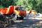 Russia - June 2019: Kamaz cargo dump truck at a construction site