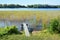 Russia, Karelia, Kizhi. Onezhskoye lake in autumn