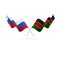 Russia and Kenya flags. Vector illustration.