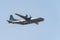 Russia, Khabarovsk - May 9, 2020: An-12D military transport aircraft . Parade in