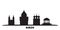 Russia, Kirov city skyline isolated vector illustration. Russia, Kirov travel black cityscape