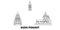 Russia, Kizhi Pogost line travel skyline set. Russia, Kizhi Pogost outline city vector illustration, symbol, travel