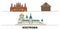Russia, Kostroma flat landmarks vector illustration. Russia, Kostroma line city with famous travel sights, skyline